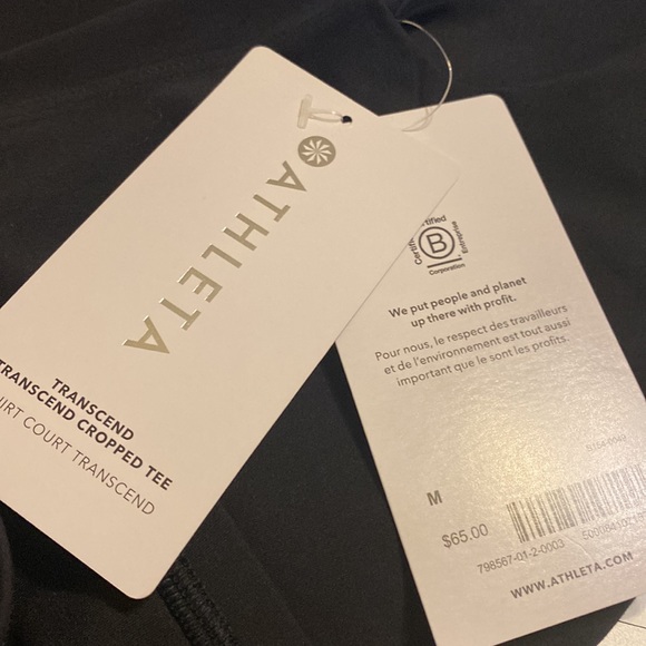 Athleta Transcend Cropped Tee // Black - Picture 9 of 13